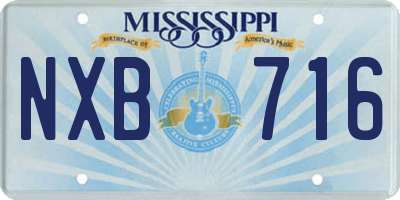 MS license plate NXB716