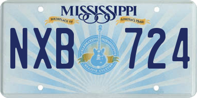 MS license plate NXB724