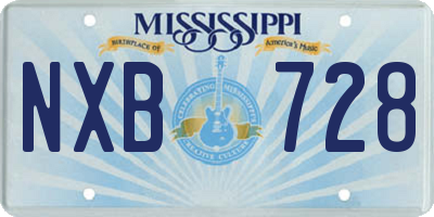 MS license plate NXB728