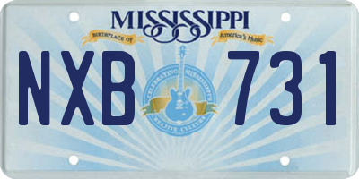 MS license plate NXB731
