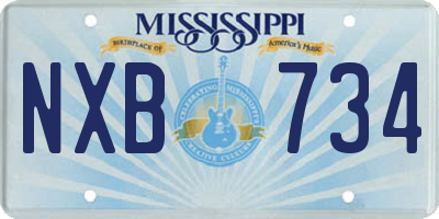 MS license plate NXB734