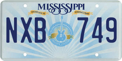 MS license plate NXB749