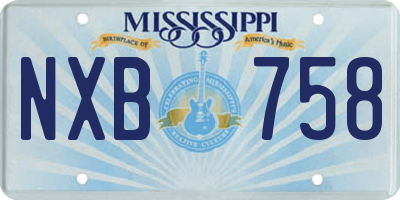 MS license plate NXB758