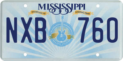 MS license plate NXB760