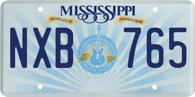 MS license plate NXB765