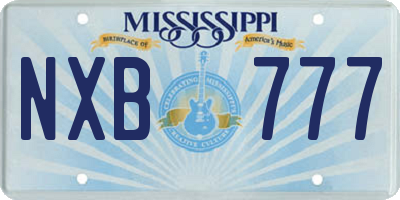 MS license plate NXB777