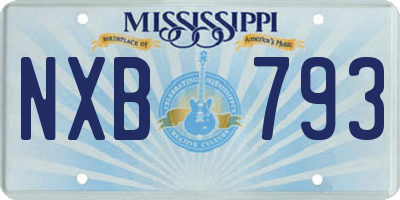 MS license plate NXB793