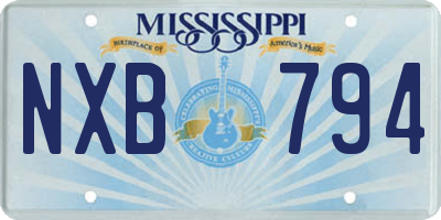 MS license plate NXB794