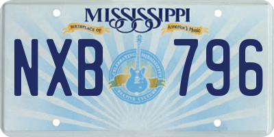 MS license plate NXB796