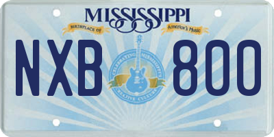 MS license plate NXB800