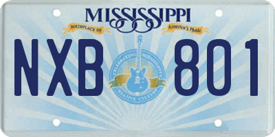 MS license plate NXB801