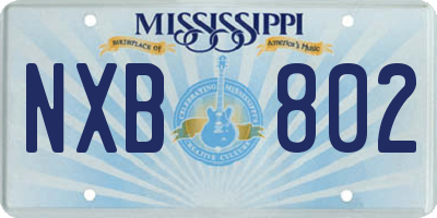 MS license plate NXB802