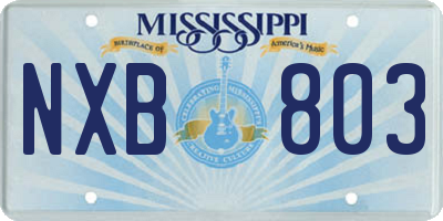 MS license plate NXB803