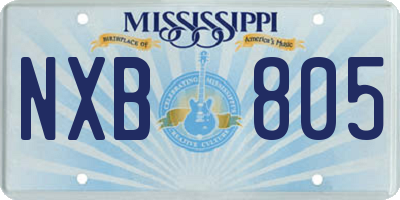 MS license plate NXB805