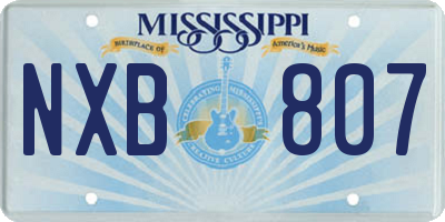 MS license plate NXB807
