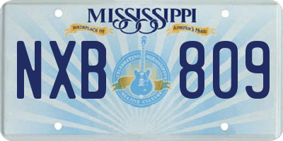 MS license plate NXB809
