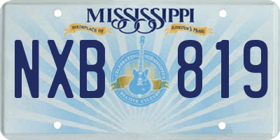 MS license plate NXB819