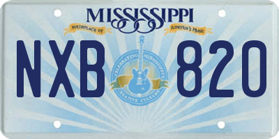 MS license plate NXB820