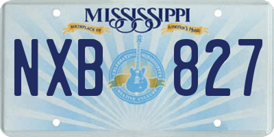 MS license plate NXB827
