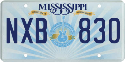 MS license plate NXB830