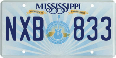 MS license plate NXB833