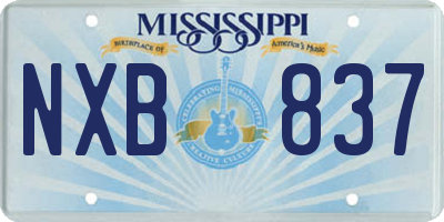 MS license plate NXB837
