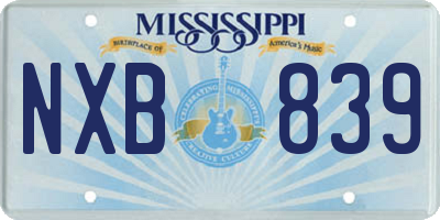 MS license plate NXB839