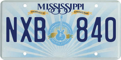 MS license plate NXB840