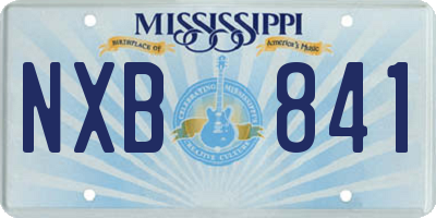 MS license plate NXB841