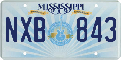 MS license plate NXB843