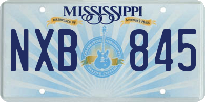 MS license plate NXB845