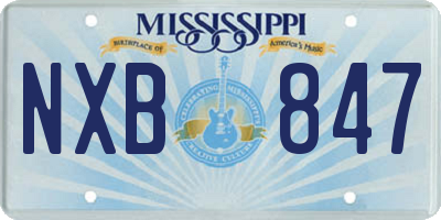 MS license plate NXB847
