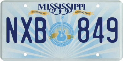 MS license plate NXB849