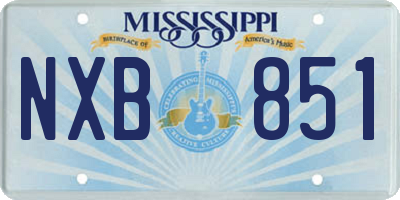 MS license plate NXB851