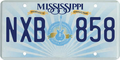 MS license plate NXB858