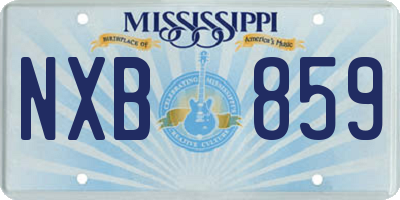 MS license plate NXB859