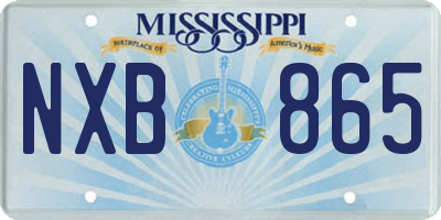 MS license plate NXB865