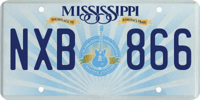 MS license plate NXB866
