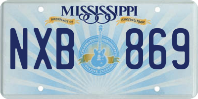 MS license plate NXB869