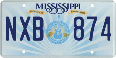 MS license plate NXB874