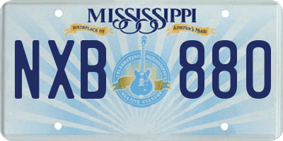 MS license plate NXB880