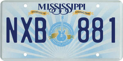 MS license plate NXB881