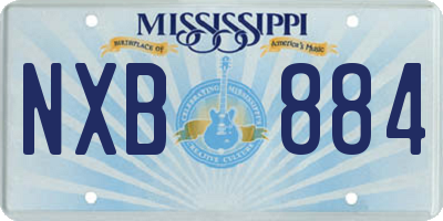 MS license plate NXB884