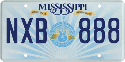 MS license plate NXB888