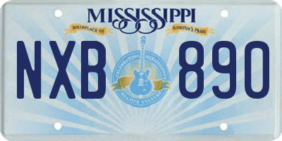 MS license plate NXB890