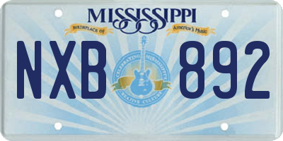 MS license plate NXB892