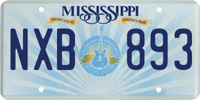 MS license plate NXB893