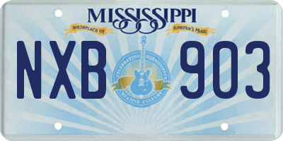 MS license plate NXB903