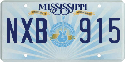 MS license plate NXB915
