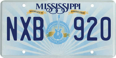 MS license plate NXB920